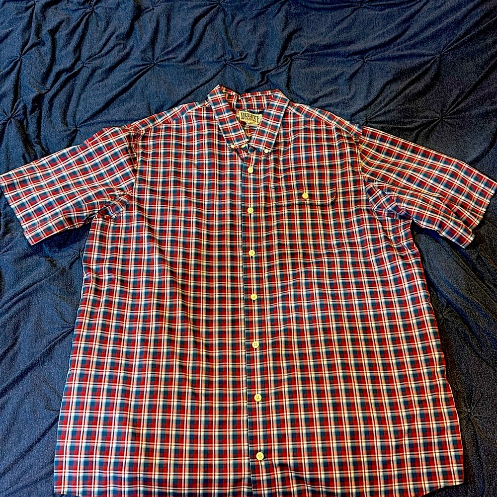 Duluth Red, White, and Blue Short Sleeve Plaid